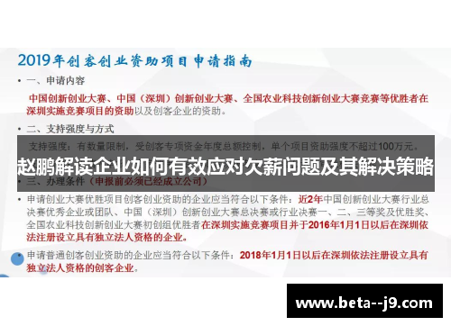 赵鹏解读企业如何有效应对欠薪问题及其解决策略 赵鹏解读企业如何有效应对欠薪问题及其解决策略